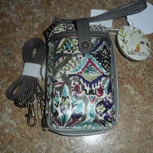 Sakroots Oil Cloth Crossbody Wristlet Phone Case